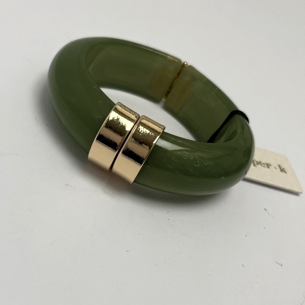 NWT ⚜️🫒⚜️ Piper K Gorgeous Olive green Bangle Bracelet - Picture 5 of 9